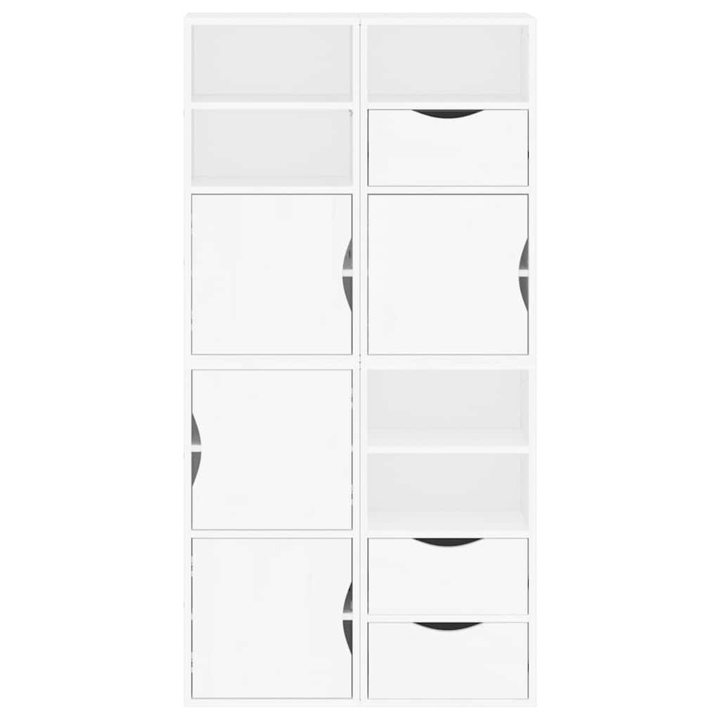 sidekabinetter 4 stk ODDA 40x24x79 cm massivt fyrretræ hvid
