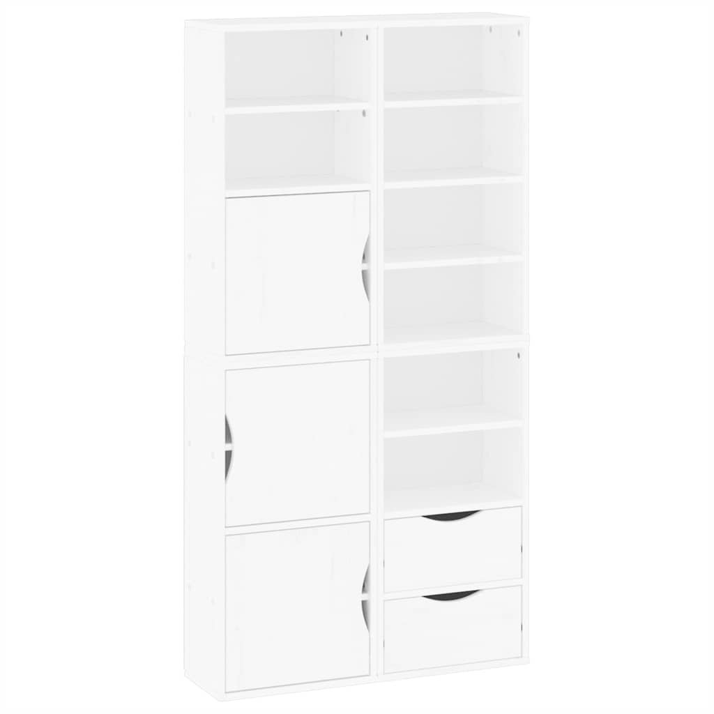 sidekabinetter 4 stk ODDA 40x24x79 cm massivt fyrretræ hvid