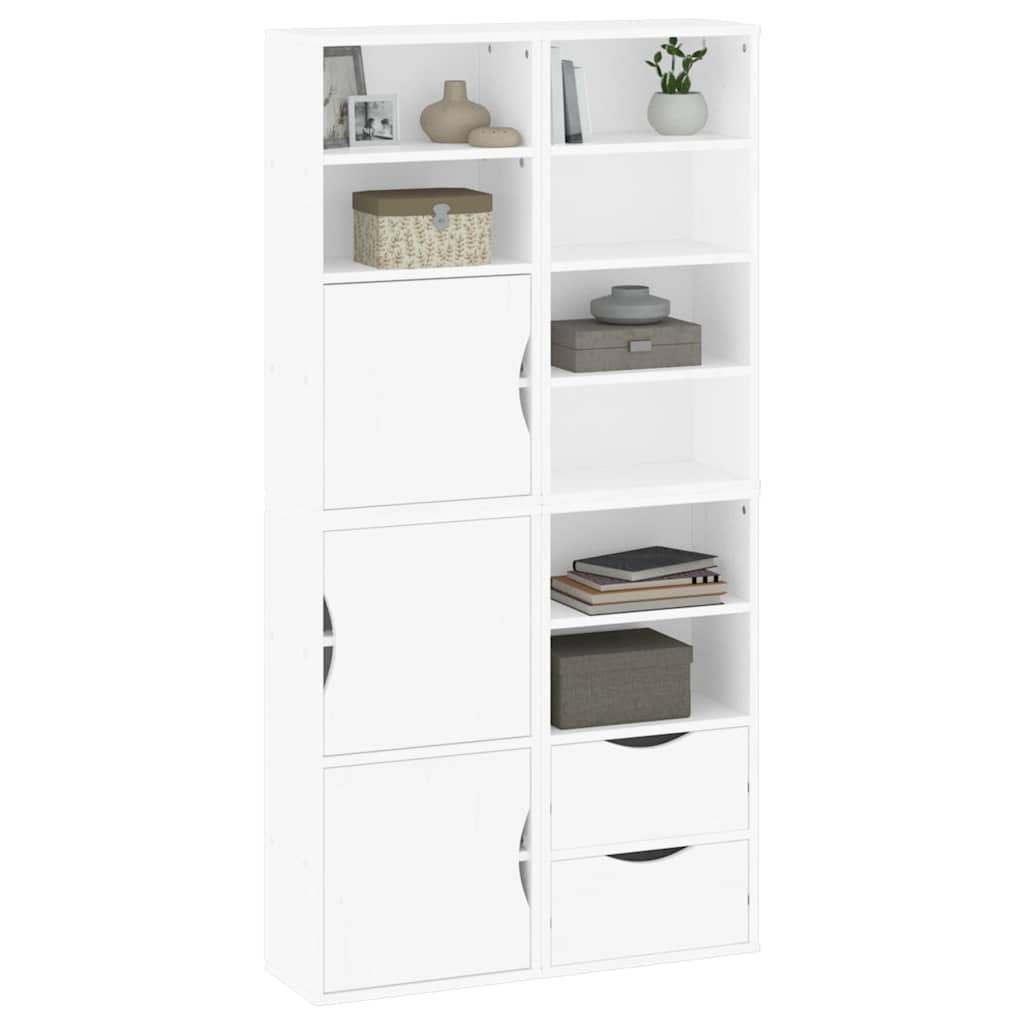 sidekabinetter 4 stk ODDA 40x24x79 cm massivt fyrretræ hvid