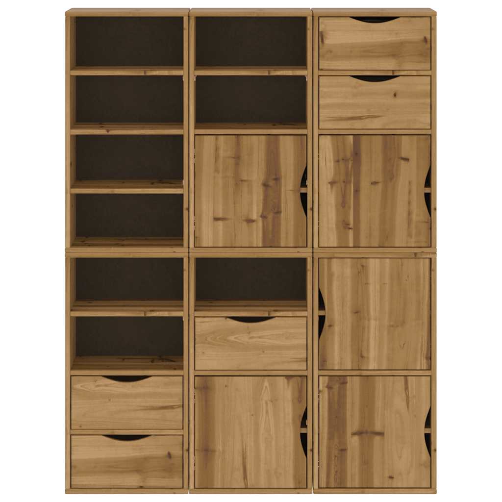 sidekabinetter 6 stk ODDA 40x24x79 cm massivt fyrretræ