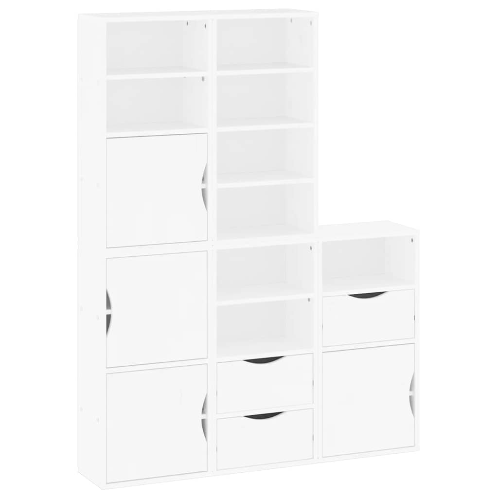 sidekabinetter 5 stk ODDA 40x24x79 cm massivt fyrretræ hvid