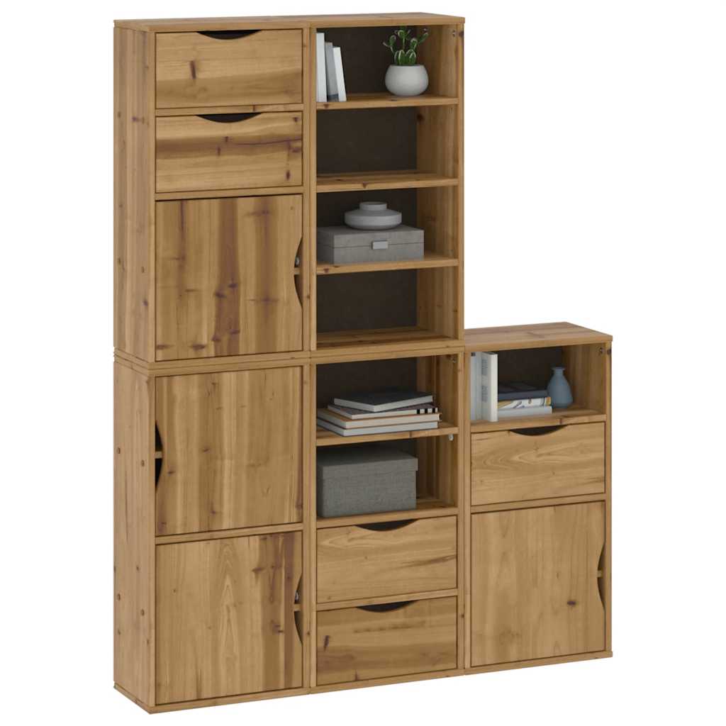 sidekabinetter 5 stk ODDA 40x24x79 cm massivt fyrretræ