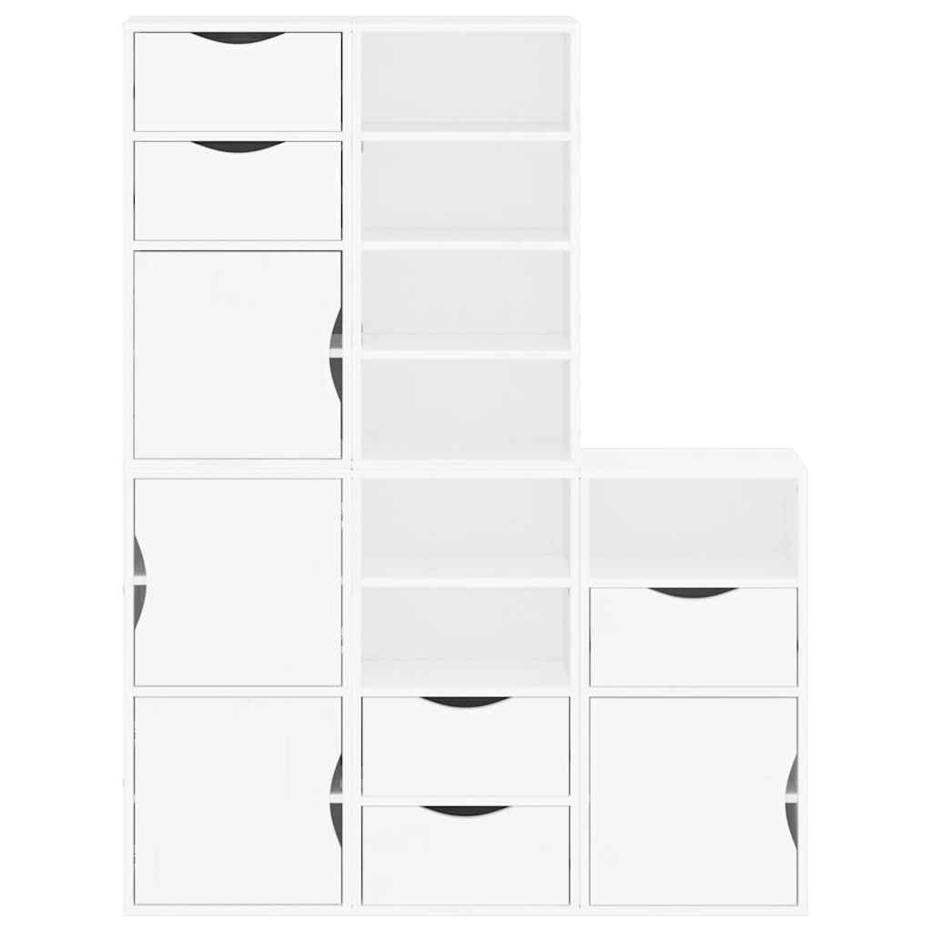 sidekabinetter 5 stk ODDA 40x24x79 cm massivt fyrretræ hvid