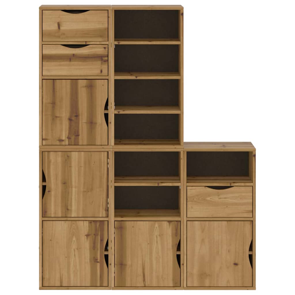 sidekabinetter 5 stk ODDA 40x24x79 cm massivt fyrretræ