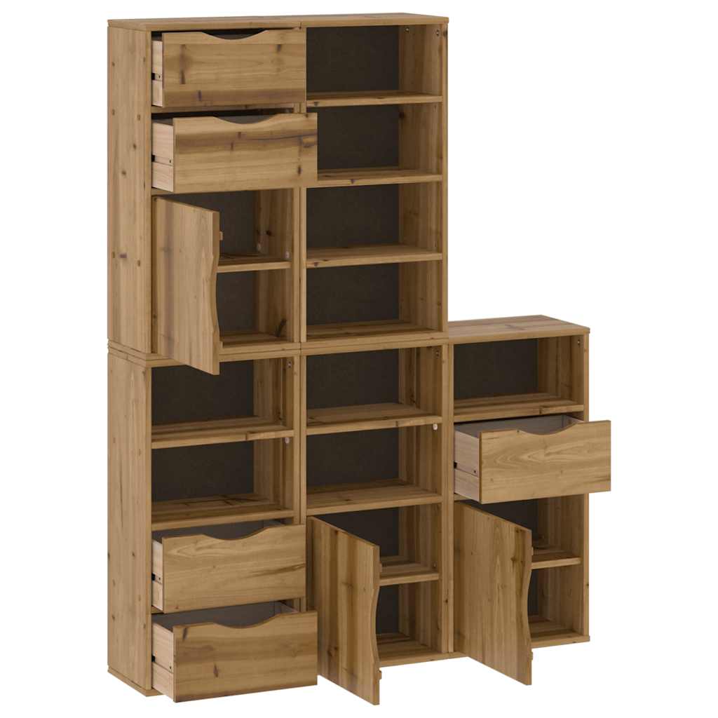 sidekabinetter 5 stk ODDA 40x24x79 cm massivt fyrretræ
