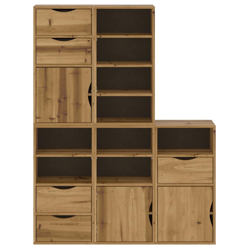 sidekabinetter 5 stk ODDA 40x24x79 cm massivt fyrretræ