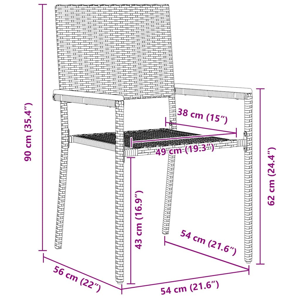 Have Spisebordssæt 9 stk. Grå polyrattan