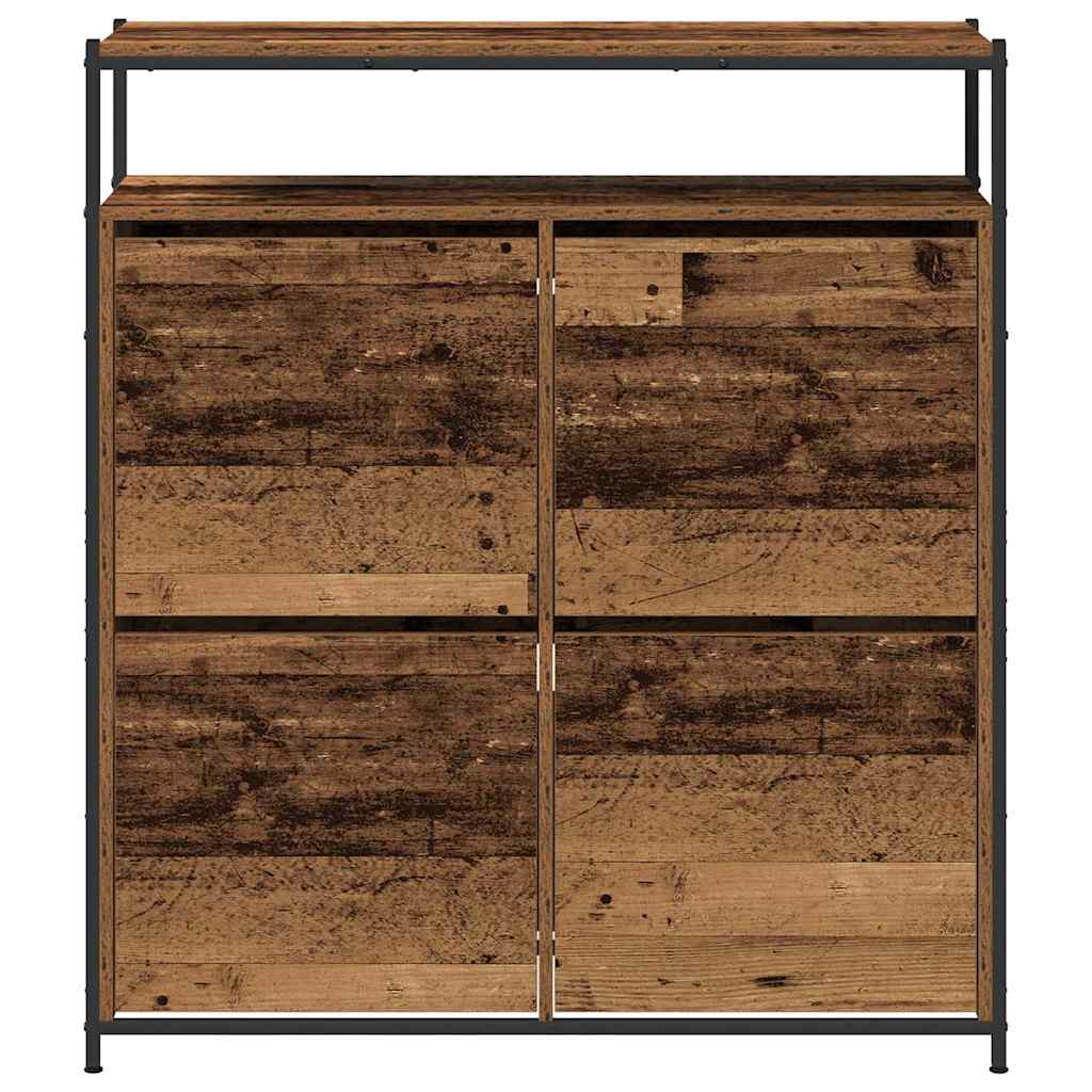 Sko skab 100 x 34 x 112 cm Konstrueret træ Gammelt træ