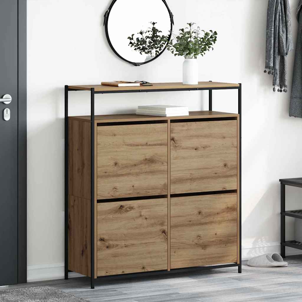 Sko skab 100 x 34 x 112 cm Konstrueret træ Artisan-eg