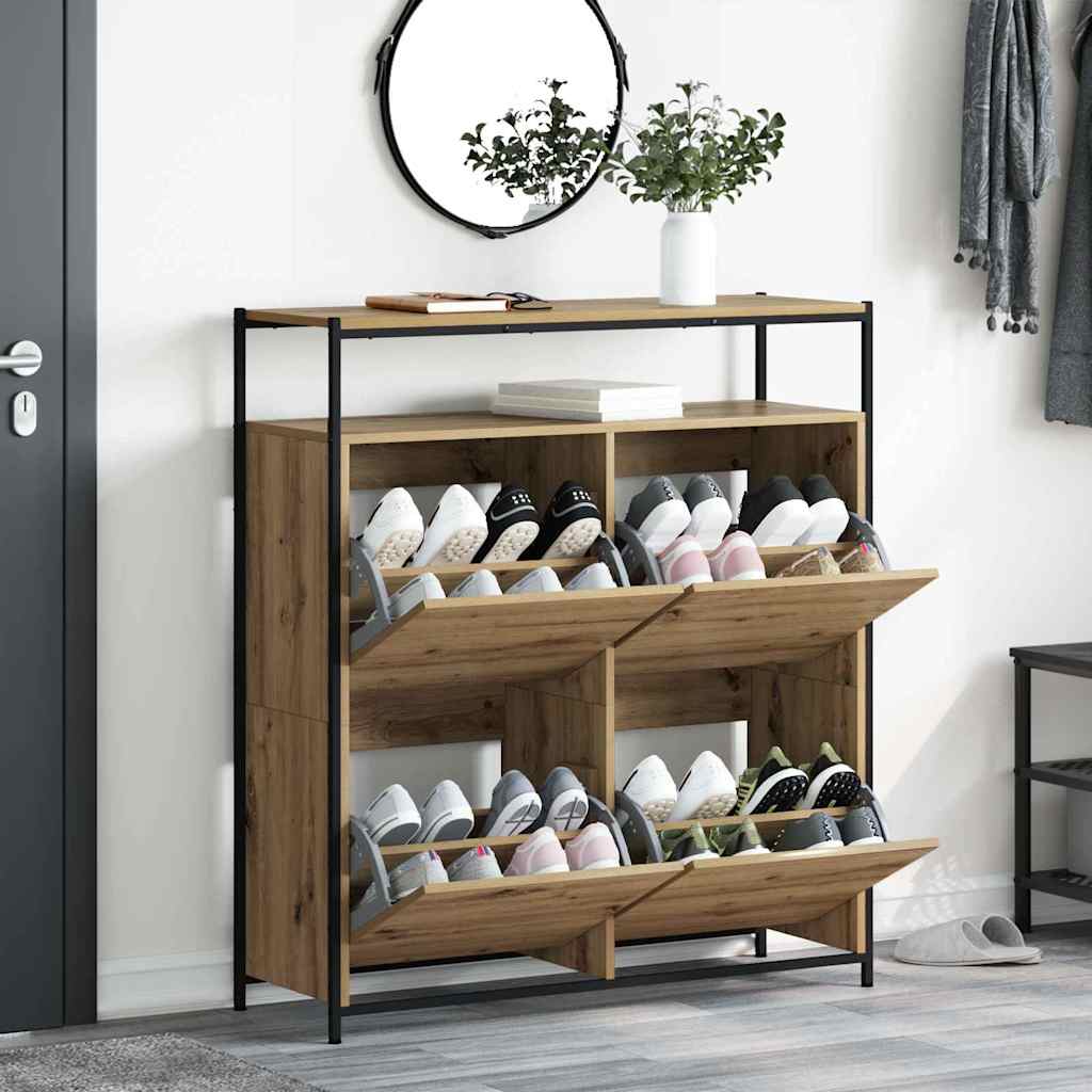 Sko skab 100 x 34 x 112 cm Konstrueret træ Artisan-eg