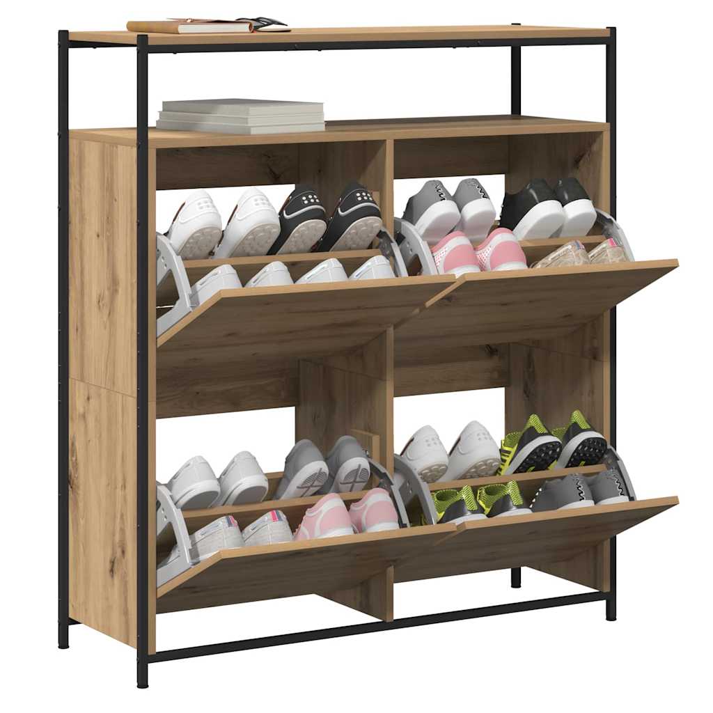 Sko skab 100 x 34 x 112 cm Konstrueret træ Artisan-eg
