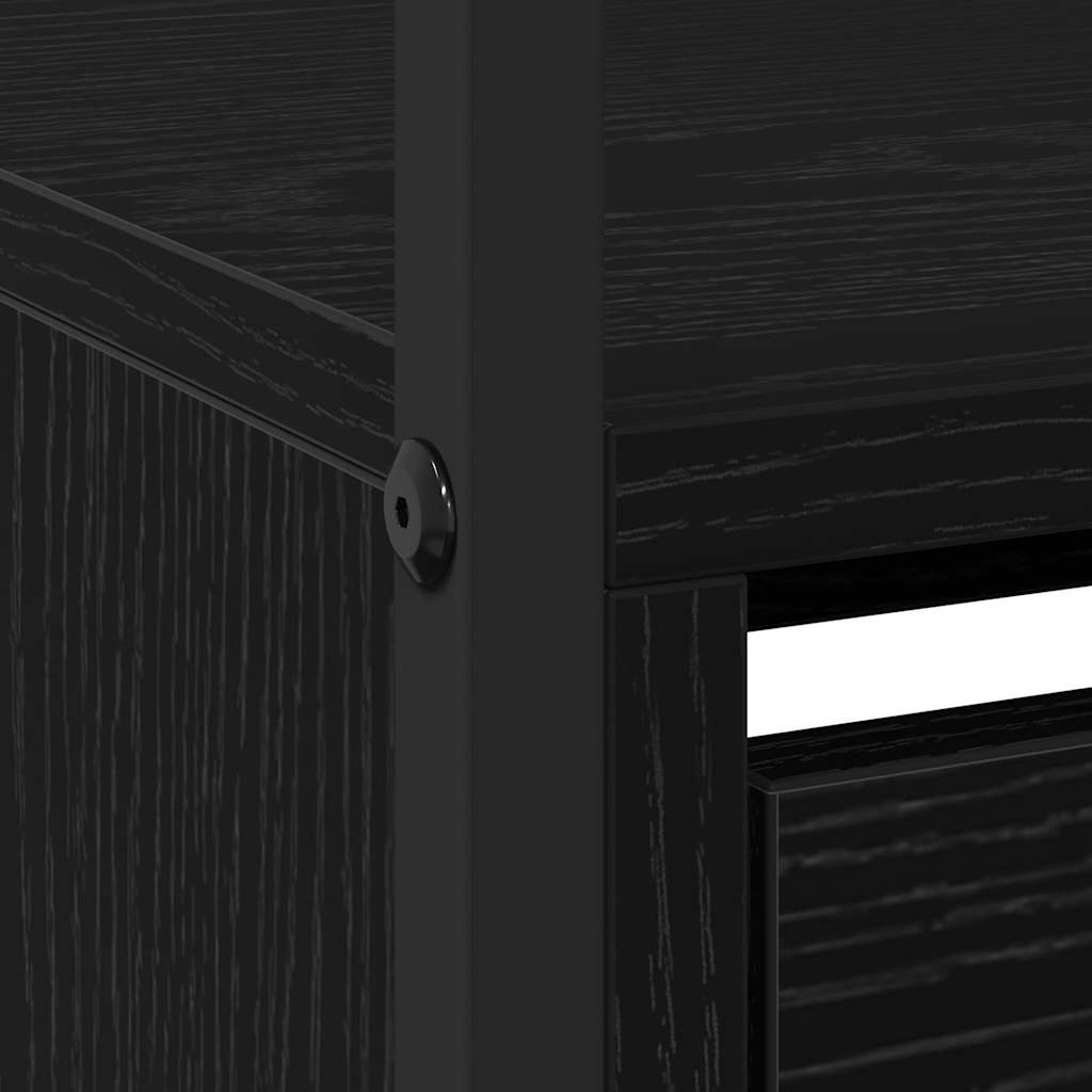Sko skab 100 x 34 x 112 cm Konstrueret træ Sort eg