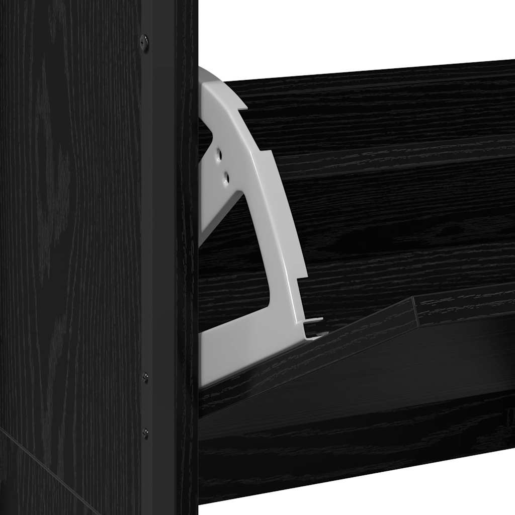 Sko skab 100 x 34 x 112 cm Konstrueret træ Sort eg