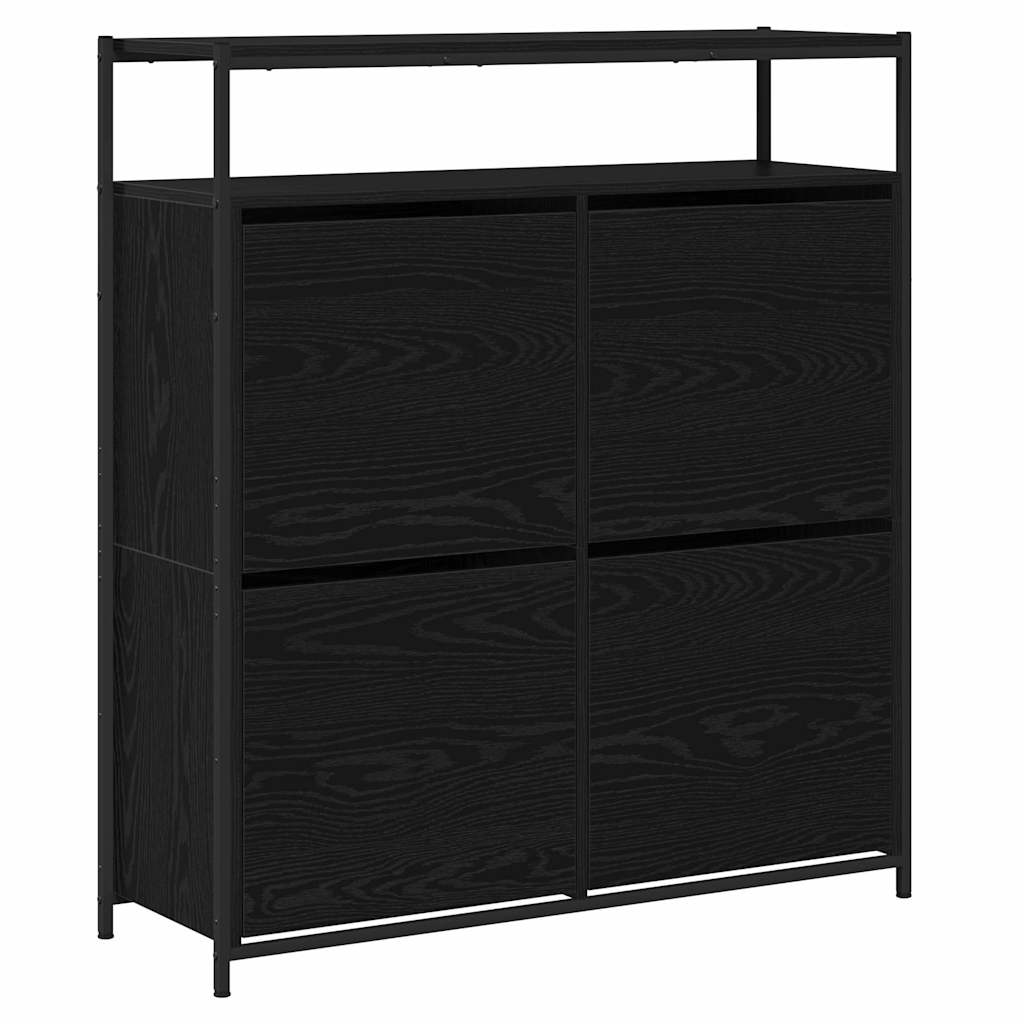 Sko skab 100 x 34 x 112 cm Konstrueret træ Sort eg