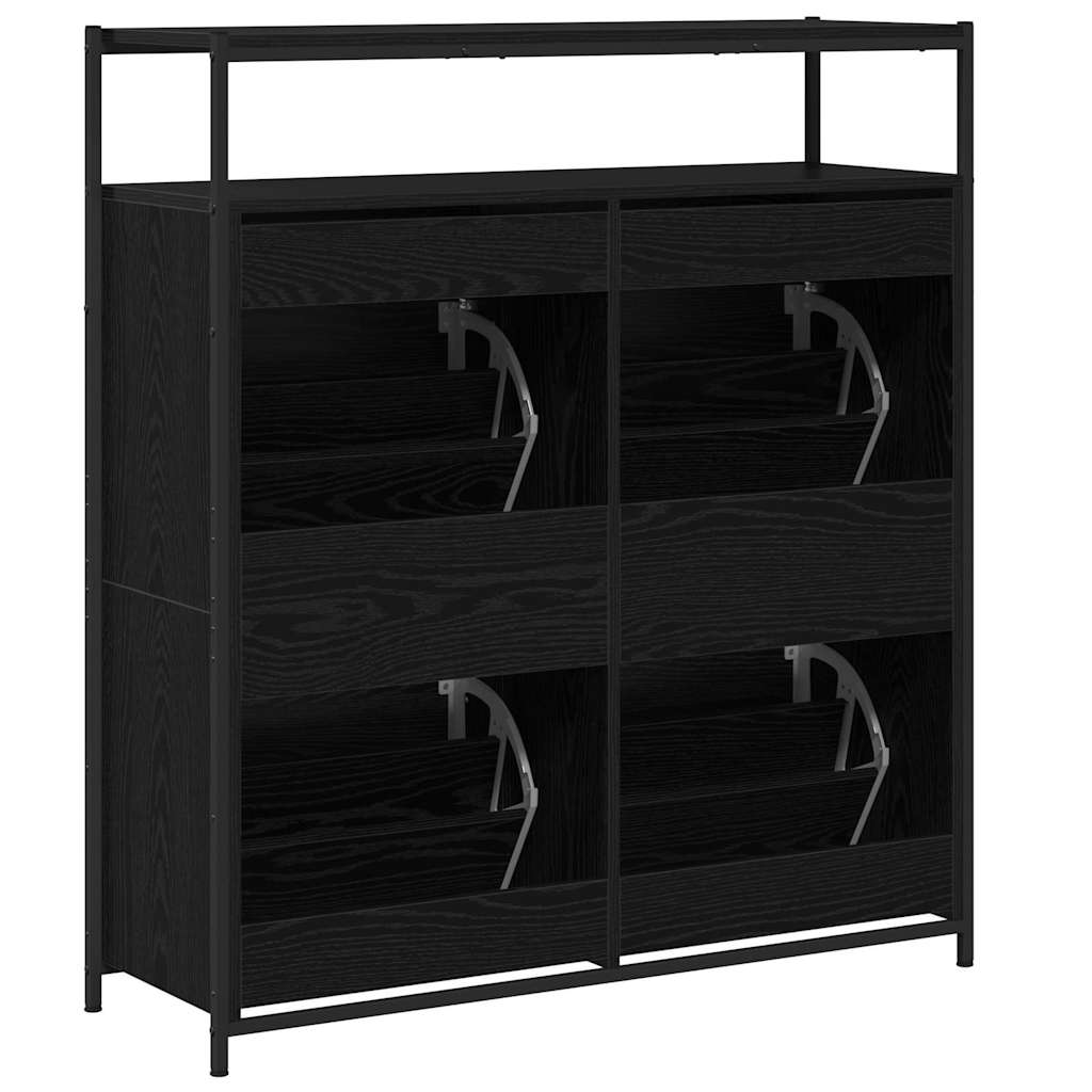 Sko skab 100 x 34 x 112 cm Konstrueret træ Sort eg