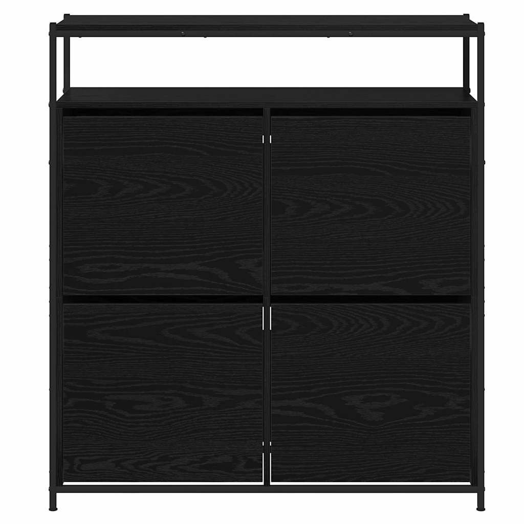 Sko skab 100 x 34 x 112 cm Konstrueret træ Sort eg