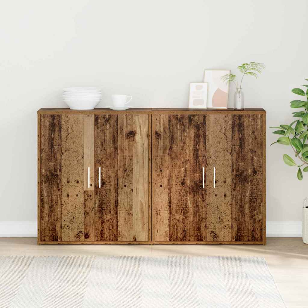 Sideboard 2 stk. Gammelt træ 60 x 31 x 70 cm Konstrueret træ