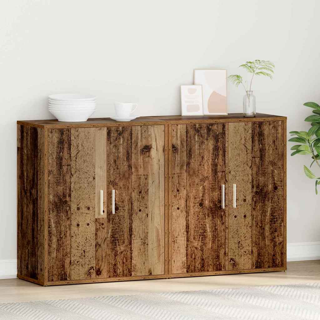 Sideboard 2 stk. Gammelt træ 60 x 31 x 70 cm Konstrueret træ