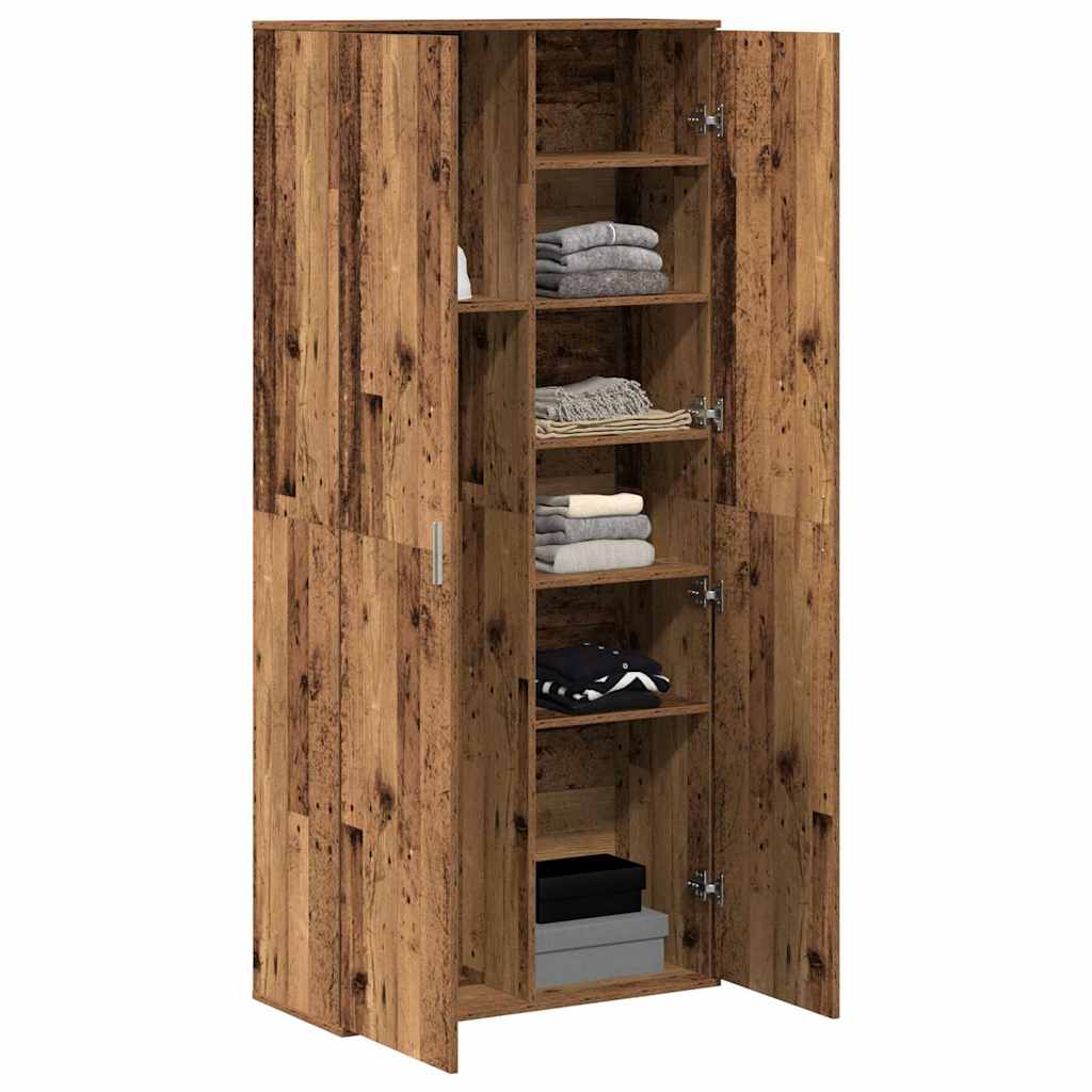 Højskab 80 x 35 x 180 cm Konstrueret træ Gammelt træ