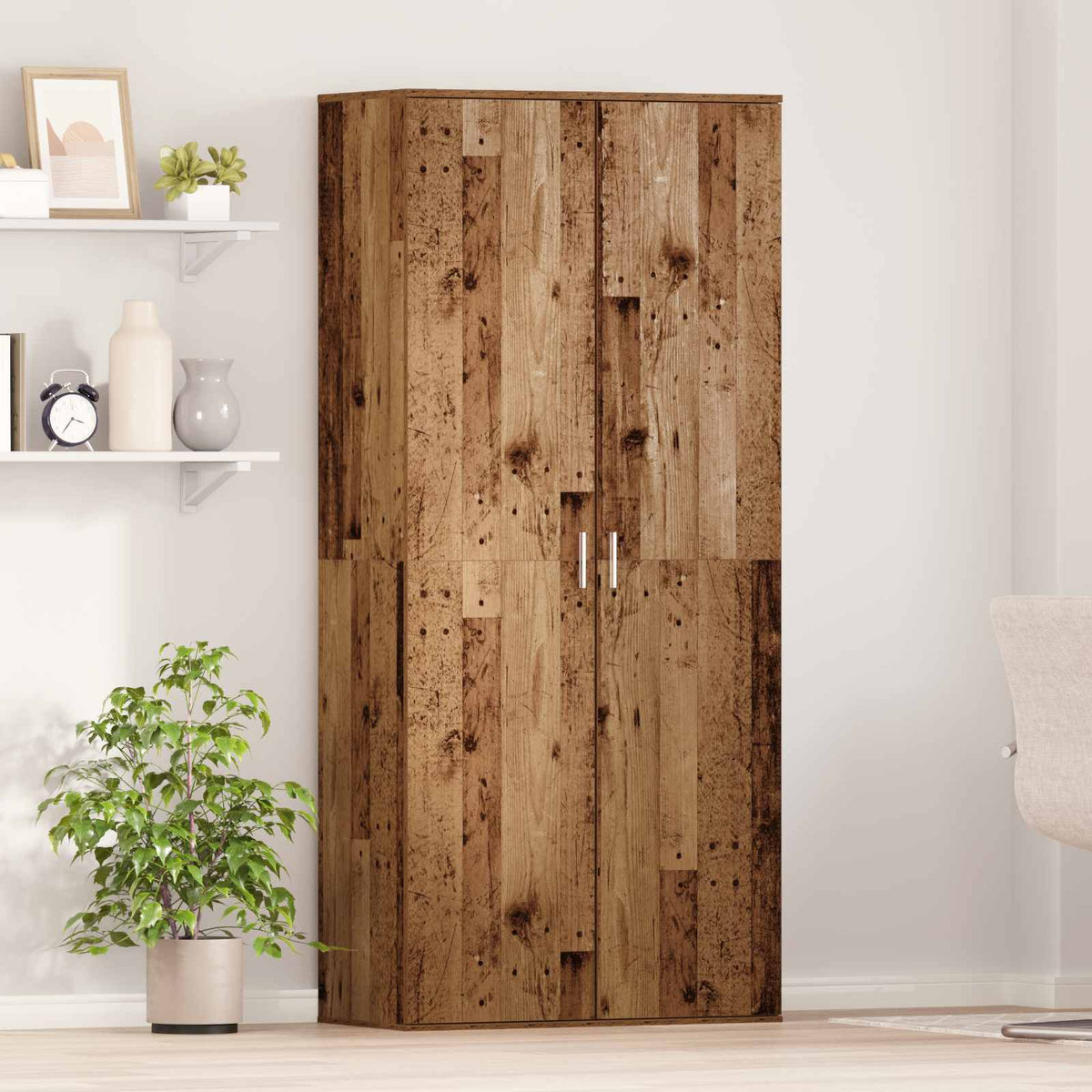 Highboard 80 x 39 x 178 cm Konstrueret træ Gammelt træ
