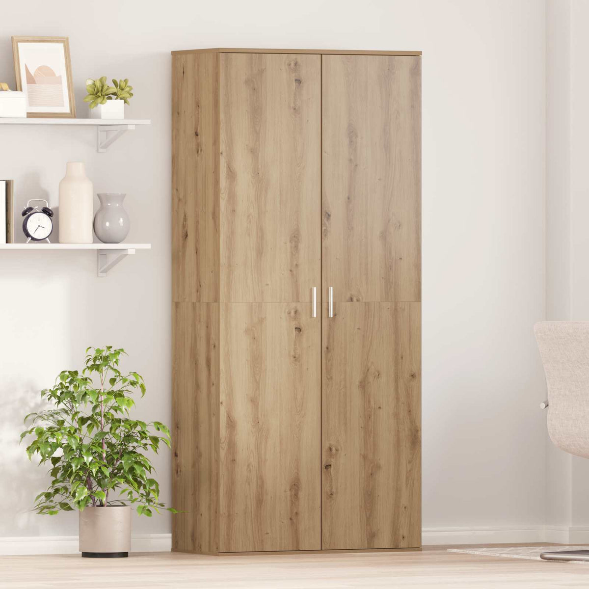 Highboard 80 x 39 x 178 cm Konstrueret træ Artisan-eg