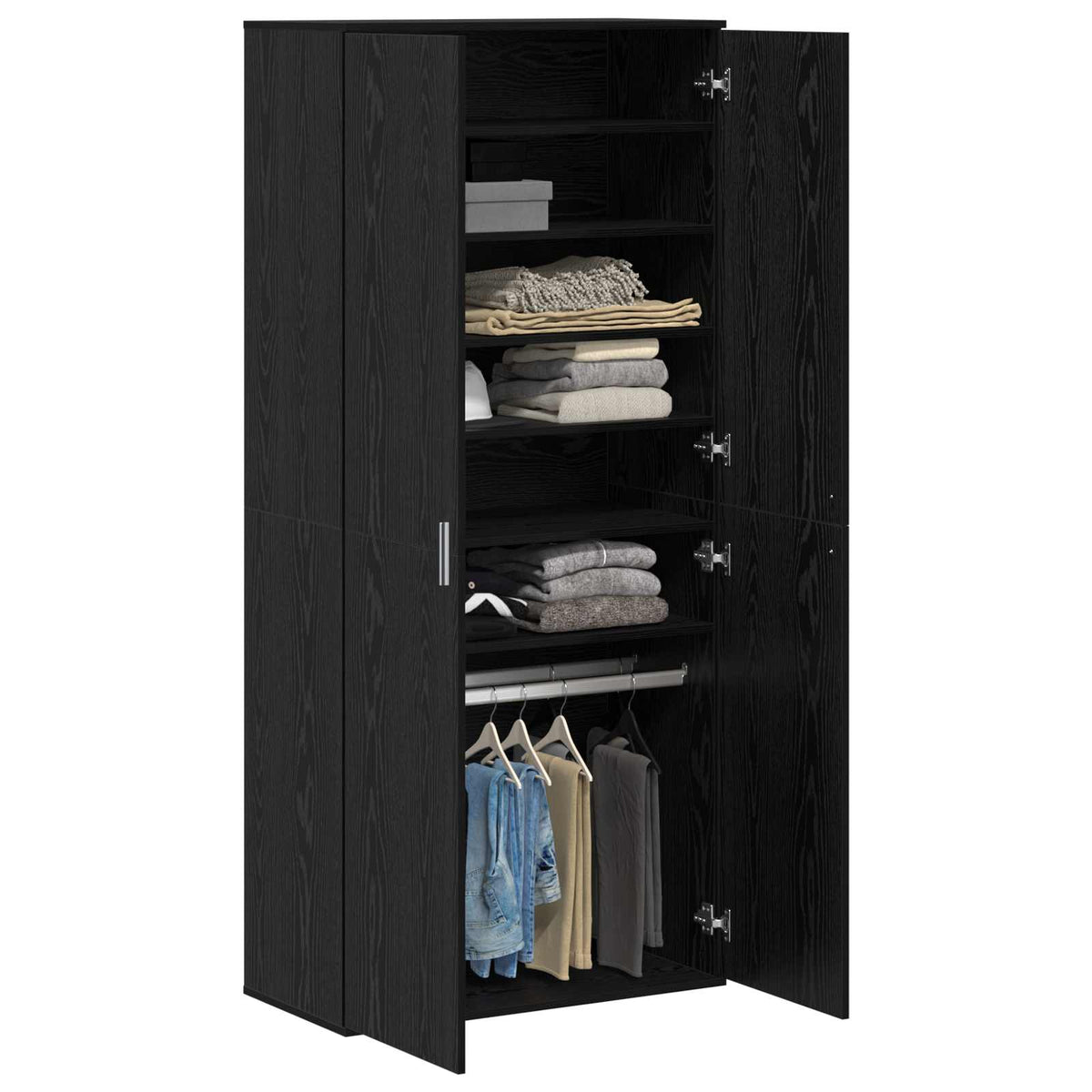 Highboard 80 x 39 x 178 cm Konstrueret træ Sort eg