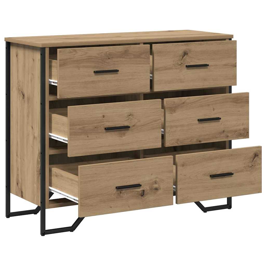 Skuffeskab 6-Skuffe Artisan Egetræ 91 x 35,5 x 74,5 cm