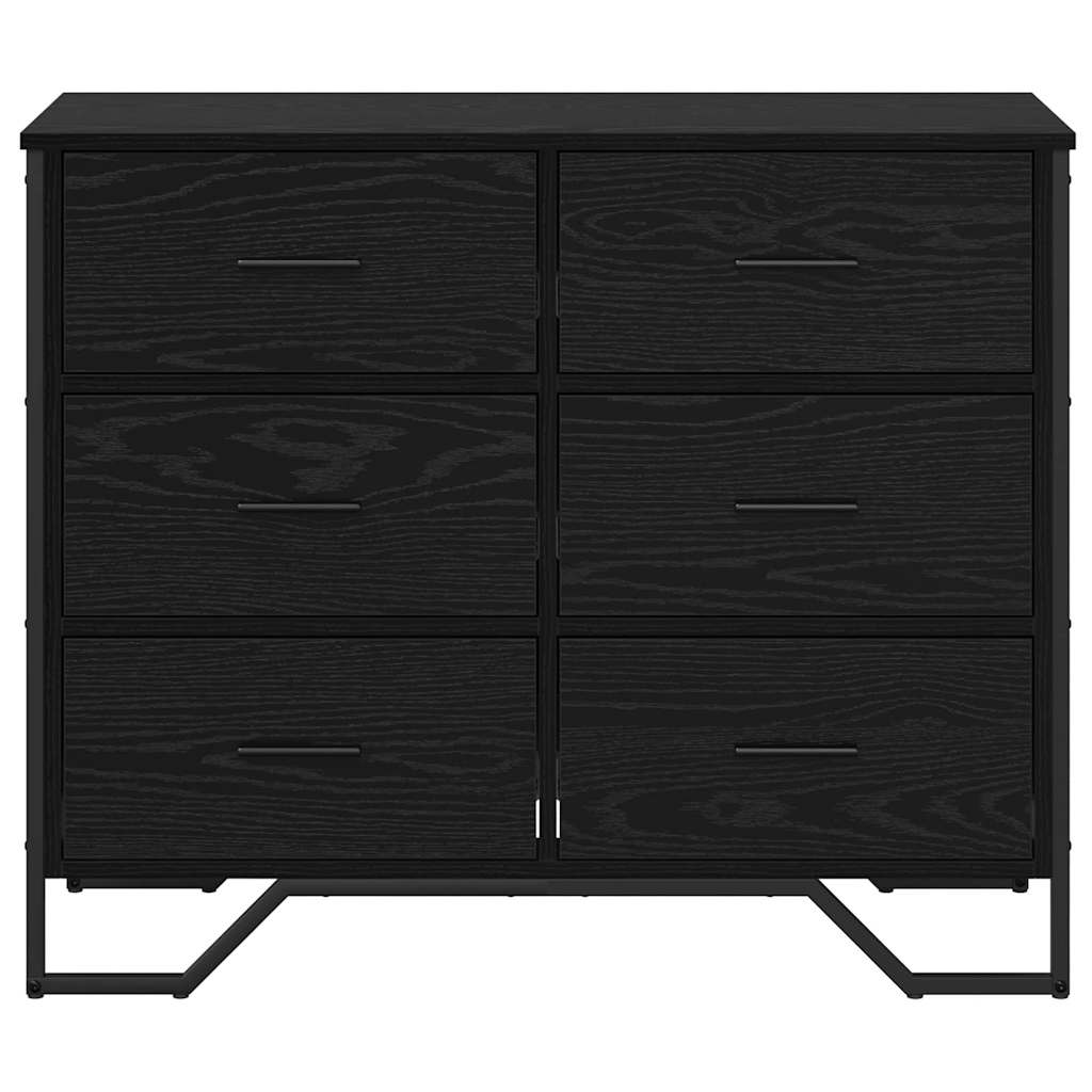 Skuffeskab 6-Skuffe Sort eg 91 x 35,5 x 74,5 cm
