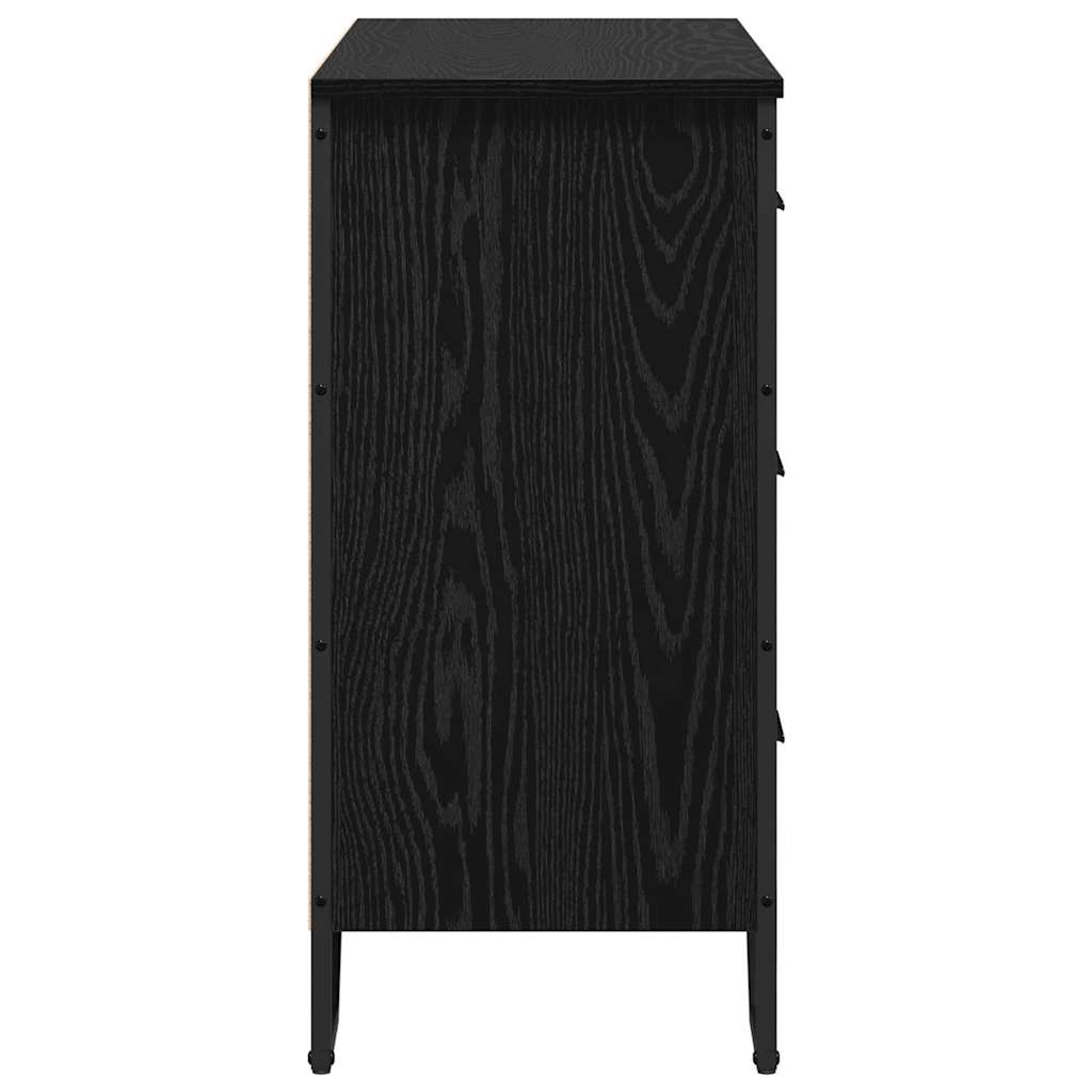 Skuffeskab 6-Skuffe Sort eg 91 x 35,5 x 74,5 cm