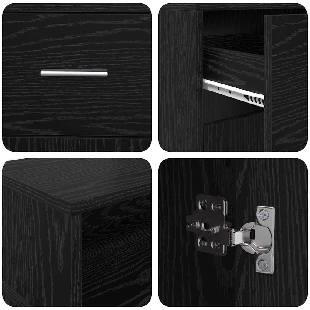 Bord med skuffe Sort eg 160 x 55 x 91 cm Konstrueret træ