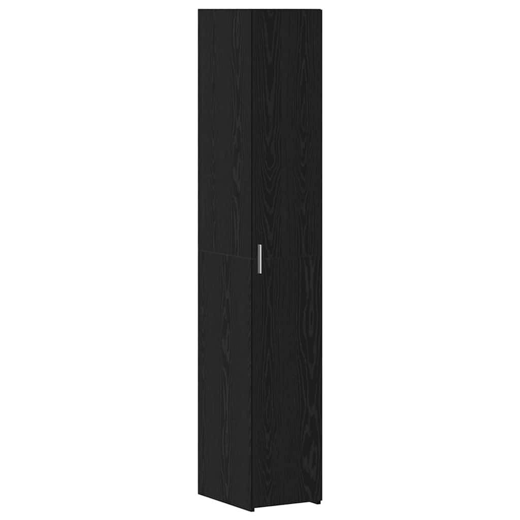 Opbevaringsskab med hylder Sort eg 30 x 42,5 x 225 cm