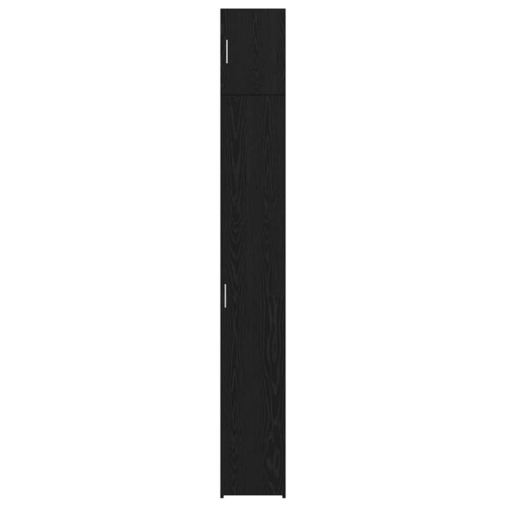 Opbevaringsskab med hylder Sort eg 30 x 42,5 x 225 cm