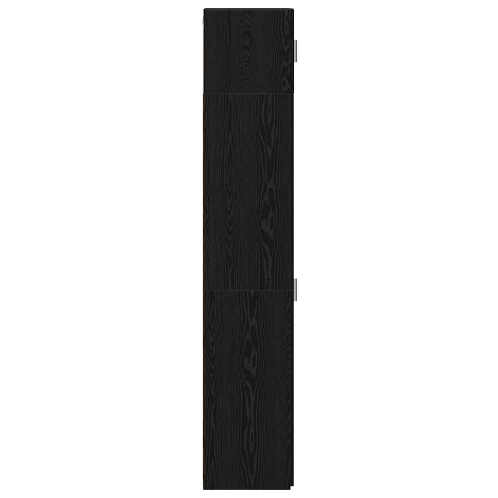 Opbevaringsskab med hylder Sort eg 30 x 42,5 x 225 cm