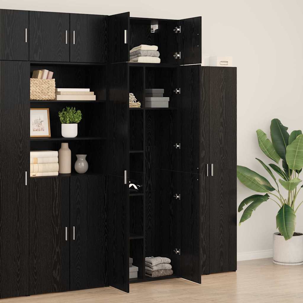 Opbevaringsskab 2 stk. Sort eg 70 x 42,5 x 185 cm