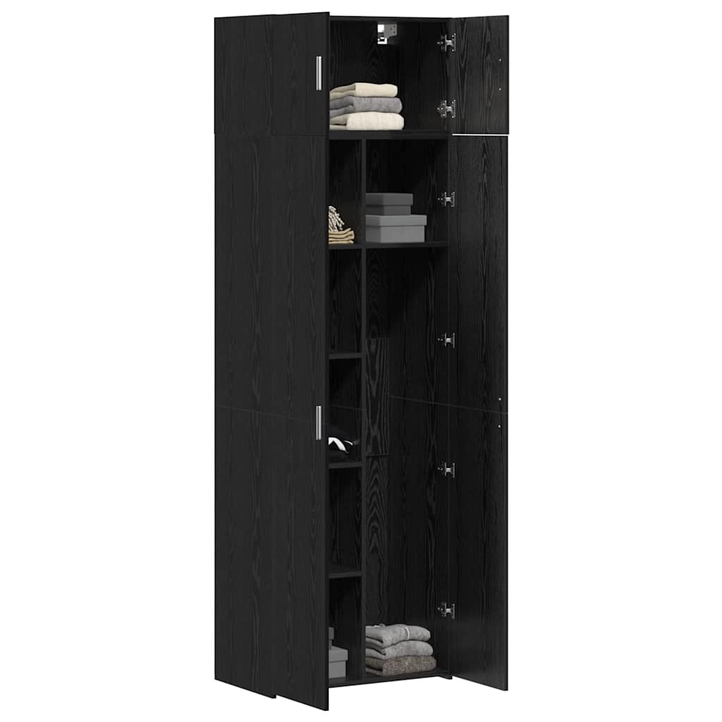 Opbevaringsskab 2 stk. Sort eg 70 x 42,5 x 185 cm