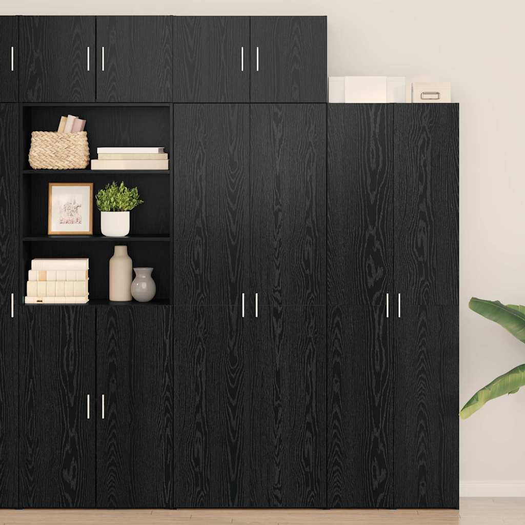 Opbevaringsskab 3 stk. Sort eg 70 x 42,5 x 225 cm