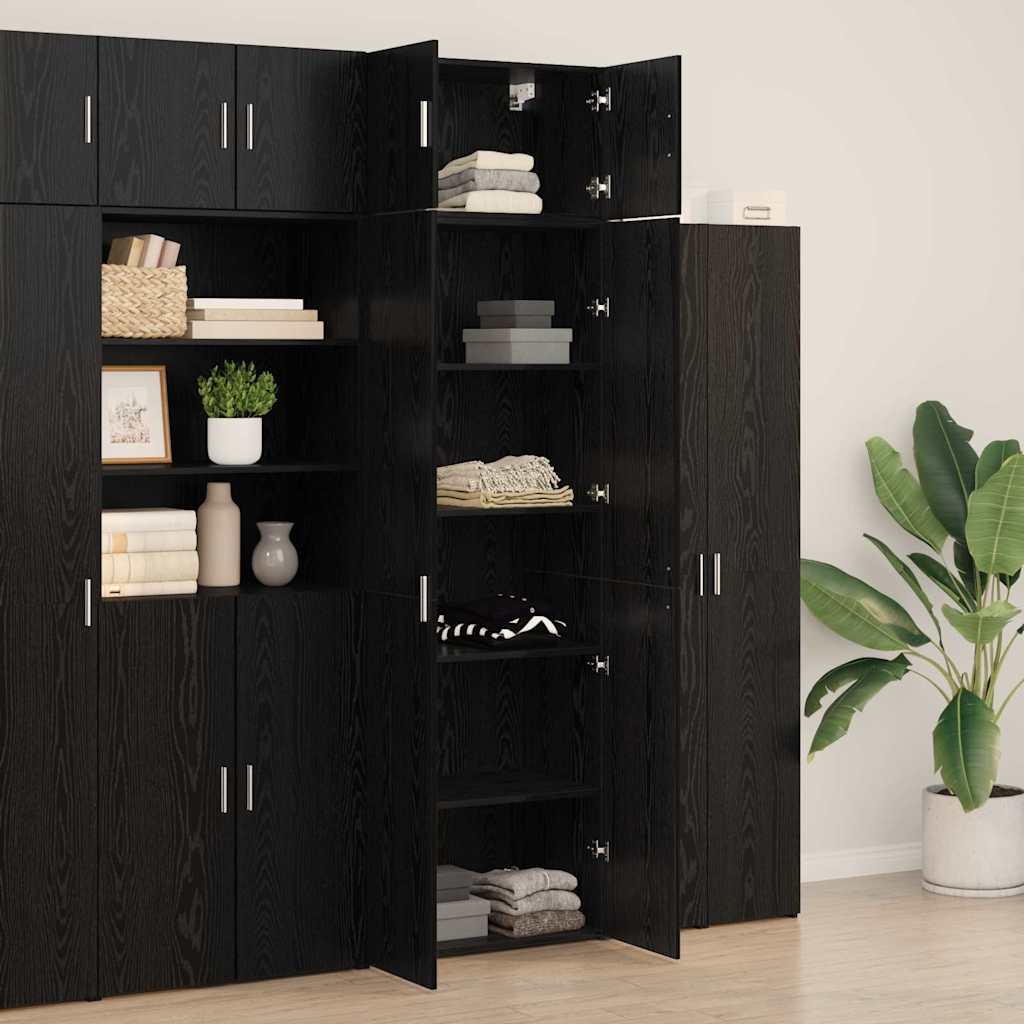 Opbevaringsskab 3 stk. Sort eg 70 x 42,5 x 225 cm