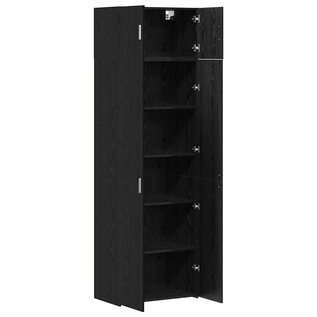 Opbevaringsskab 3 stk. Sort eg 70 x 42,5 x 225 cm
