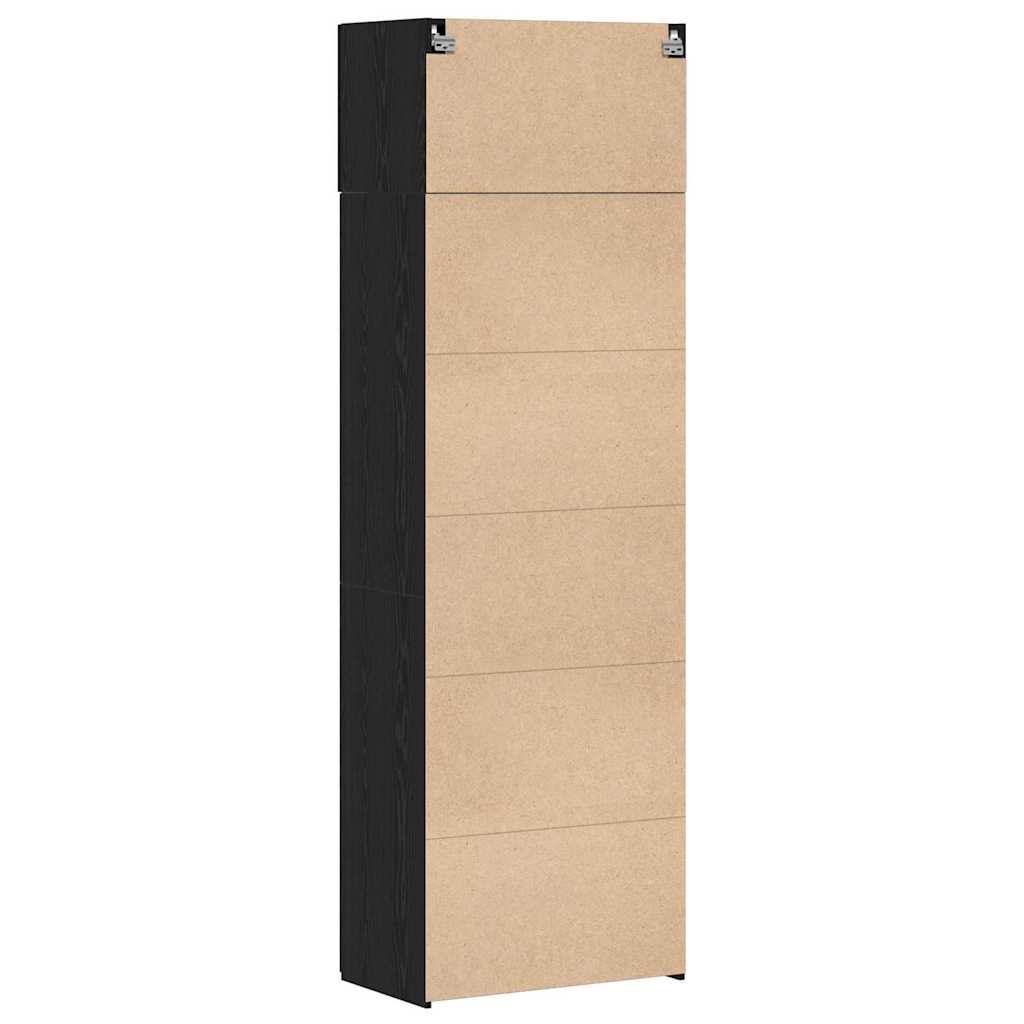 Opbevaringsskab 3 stk. Sort eg 70 x 42,5 x 225 cm