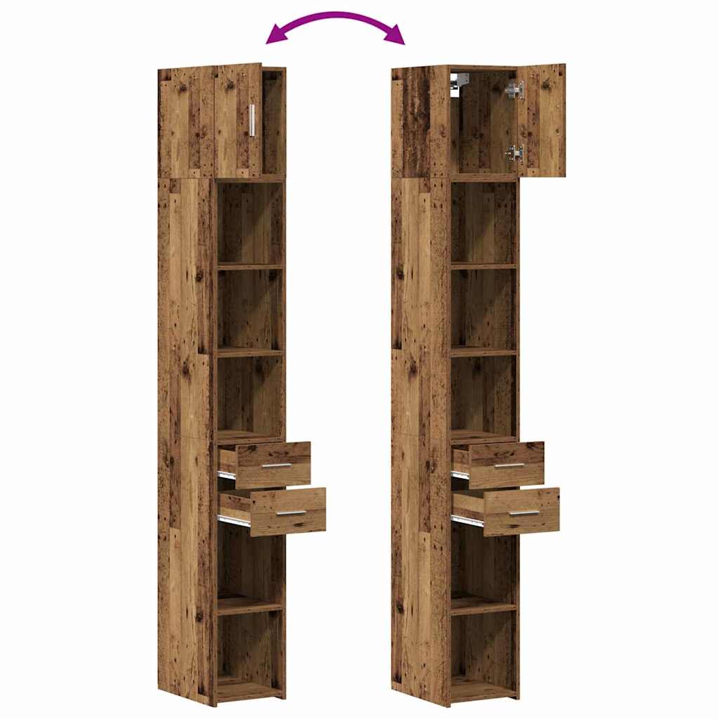 Opbevaringsskab 2 stk. Gammelt træ 30 x 42,5 x 225 cm