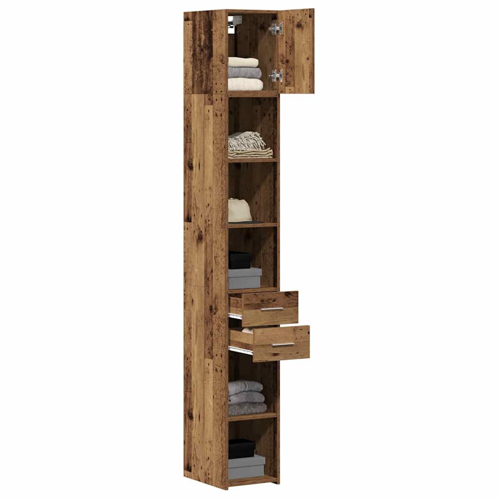 Opbevaringsskab 2 stk. Gammelt træ 30 x 42,5 x 225 cm