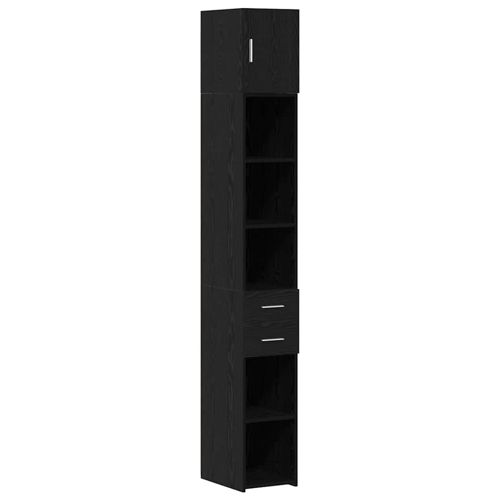 Opbevaringsskab 2 stk. Sort eg 30 x 42,5 x 225 cm