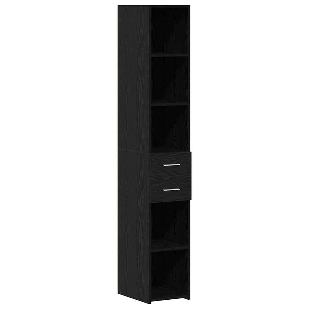 Opbevaringsskab 2 stk. Sort eg 30 x 42,5 x 225 cm
