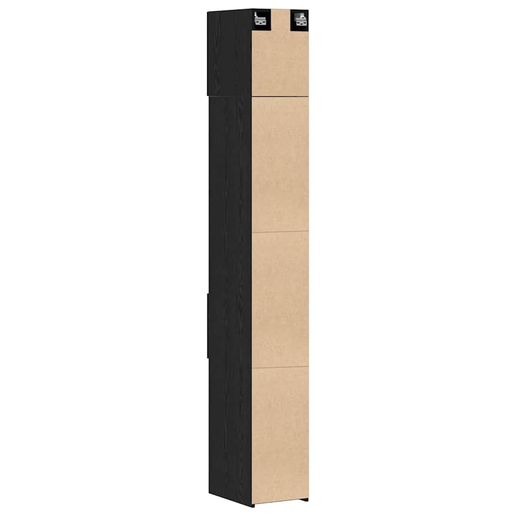 Opbevaringsskab 2 stk. Sort eg 30 x 42,5 x 225 cm