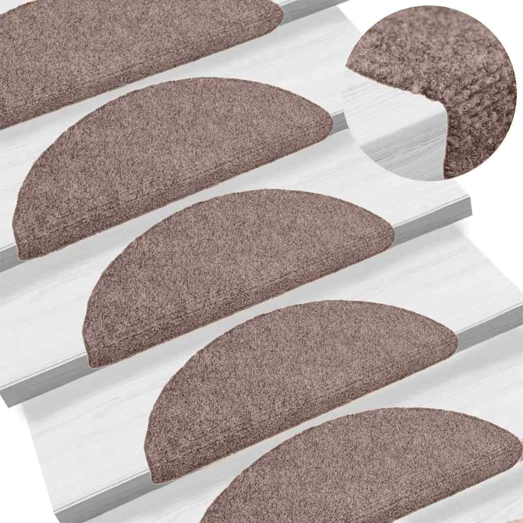 trappemåtter selvklæbende 20 stk. 65x21x4 cm lys brune halvrund store