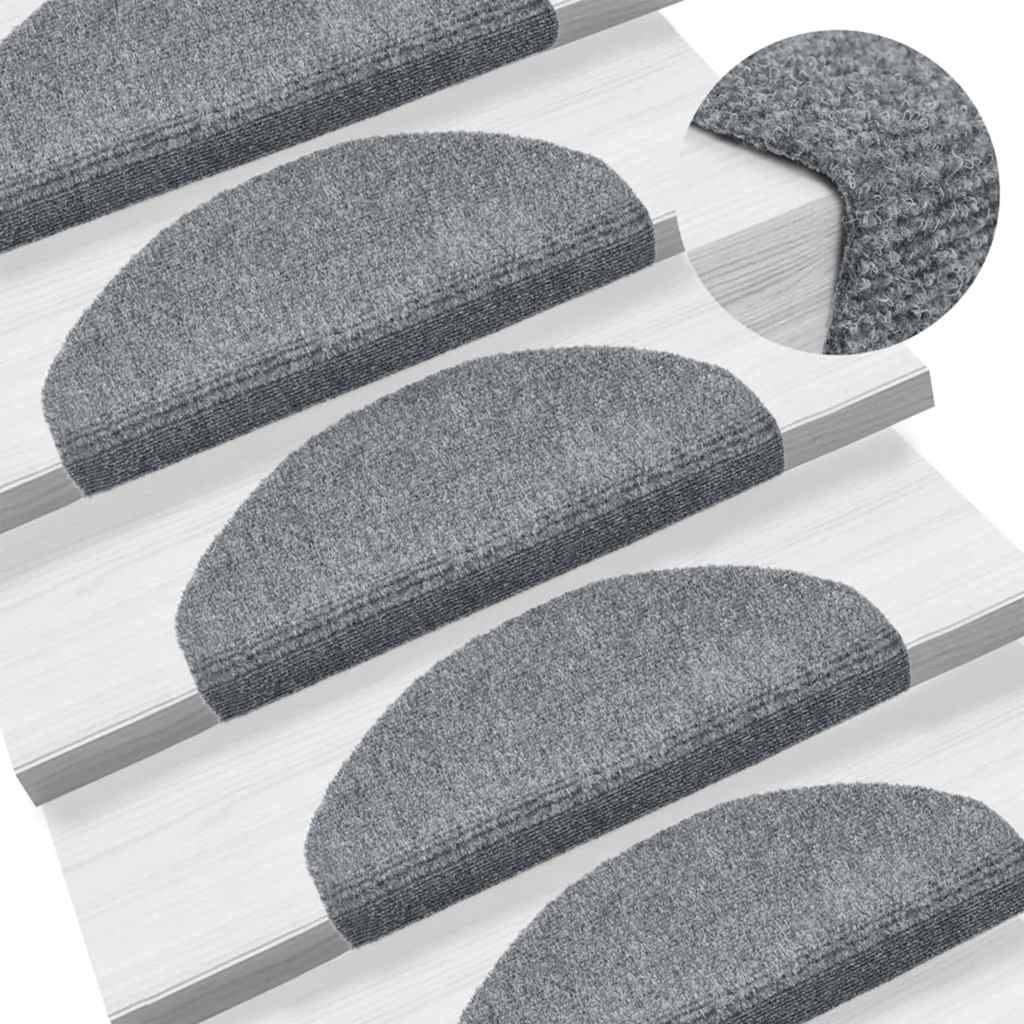 trappemåtter selvklæbende 20 stk. 65x21x4 cm lysegrå halvrunde store