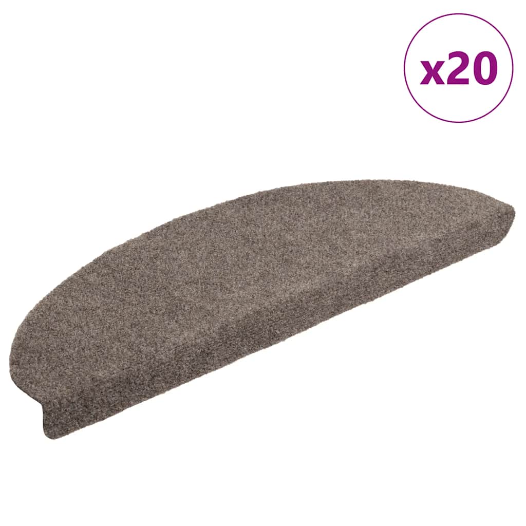 trappemåtter selvklæbende 20 stk. 65x21x4 cm beige halvrunde store