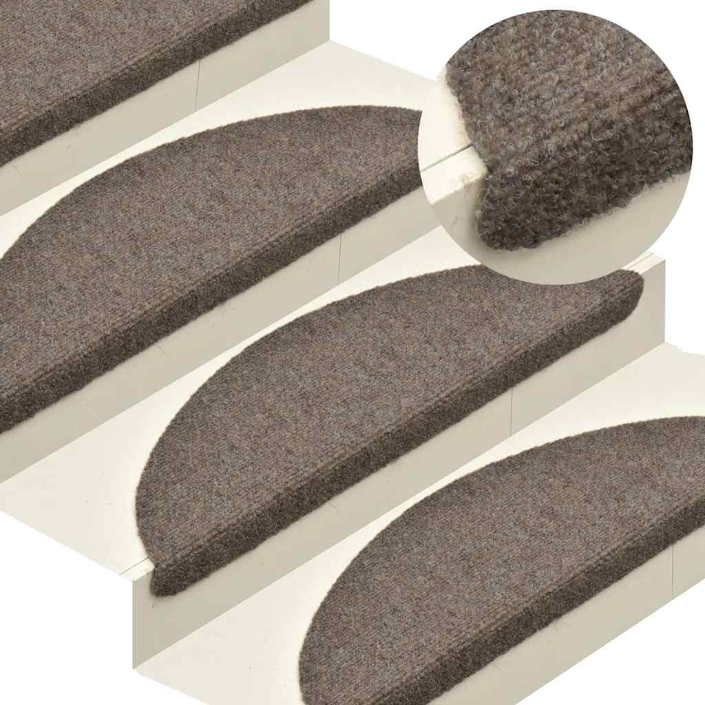 trappemåtter selvklæbende 20 stk. 65x21x4 cm beige halvrunde store
