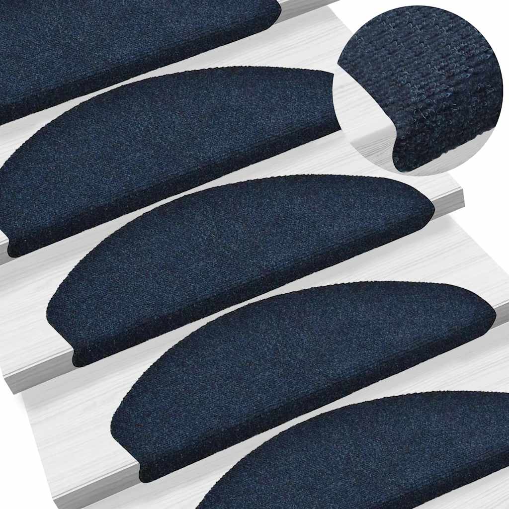 trappemåtter selvklæbende 20 stk. 65x21x4 cm marineblå halvrund store