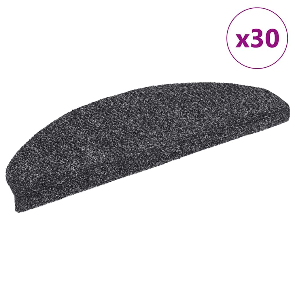trappemåtter selvklæbende 30 stk. 65x21x4 cm mørkegrå halvrunde store